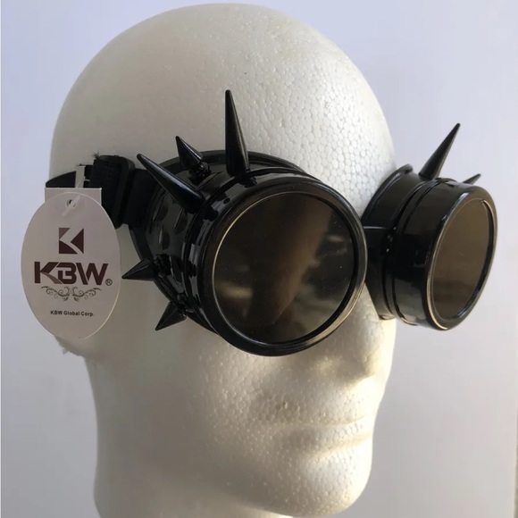*NEW* Steampunk Spiked Welder Goggles Halloween Costume Masquerade Mask Cosplay - Picture 2 of 3
